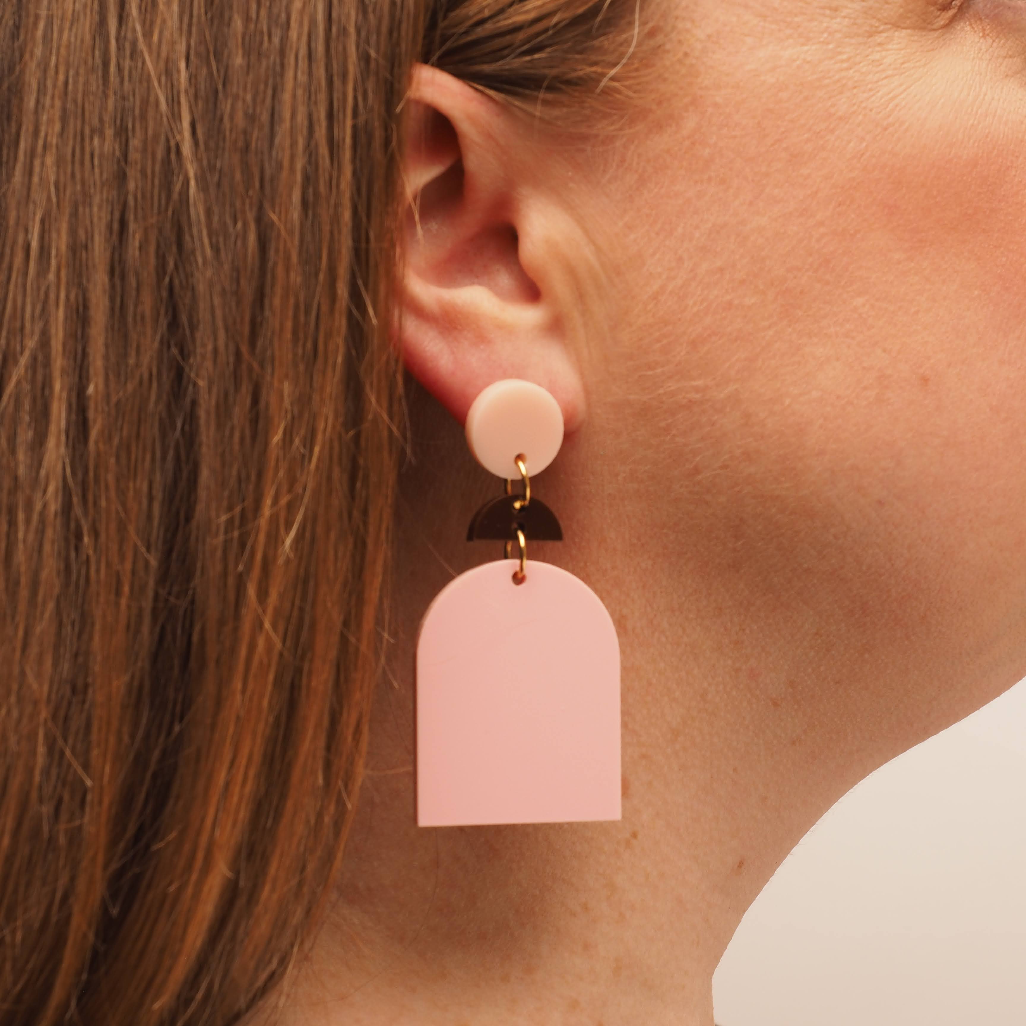 C’est Moi! pink archway earrings