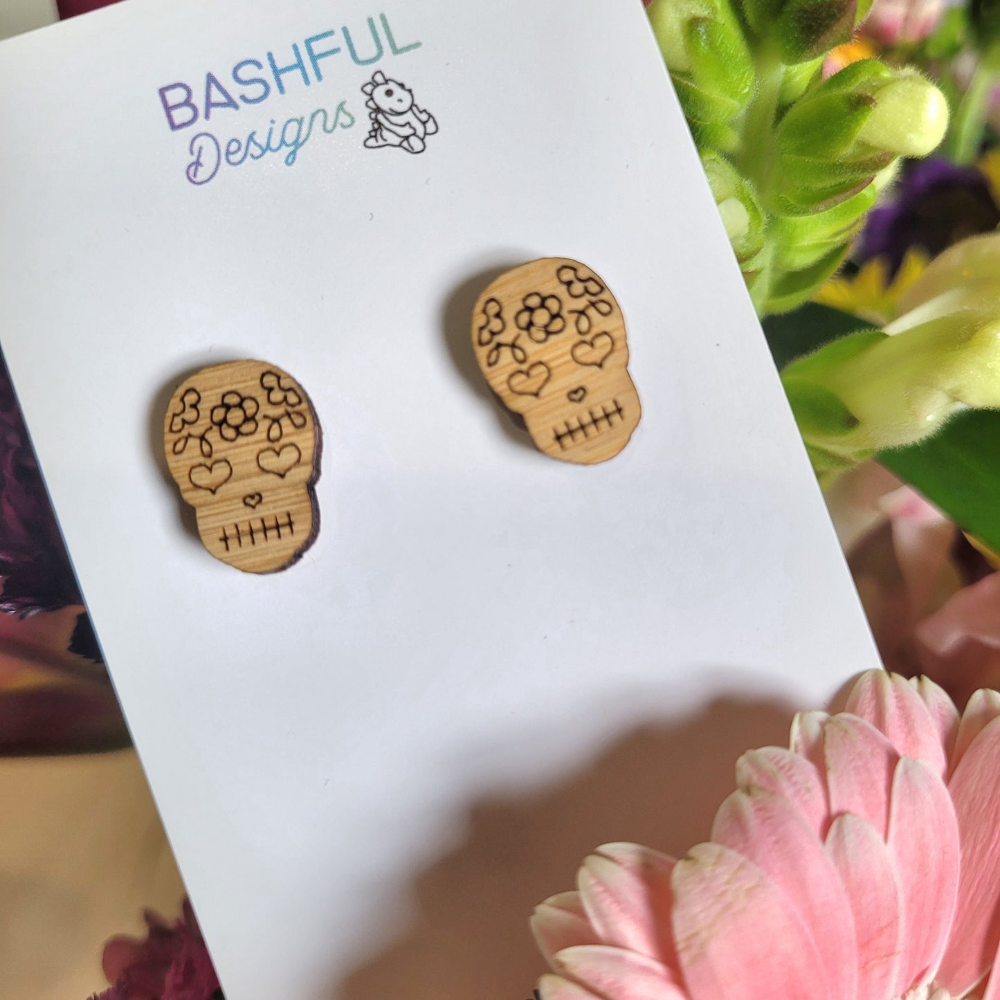 Day Of The Dead Skull Stud Earrings