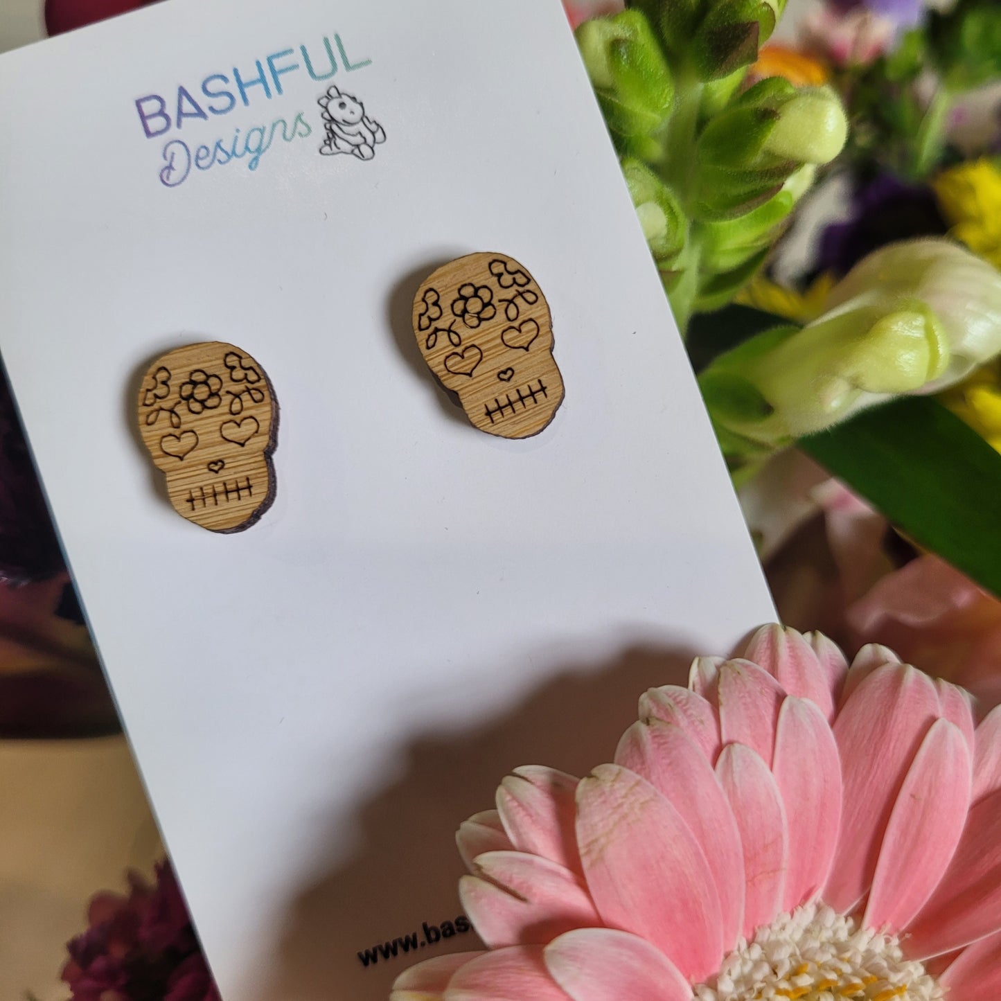 Day Of The Dead Skull Stud Earrings