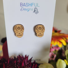 Load image into Gallery viewer, Day Of The Dead Skull Stud Earrings