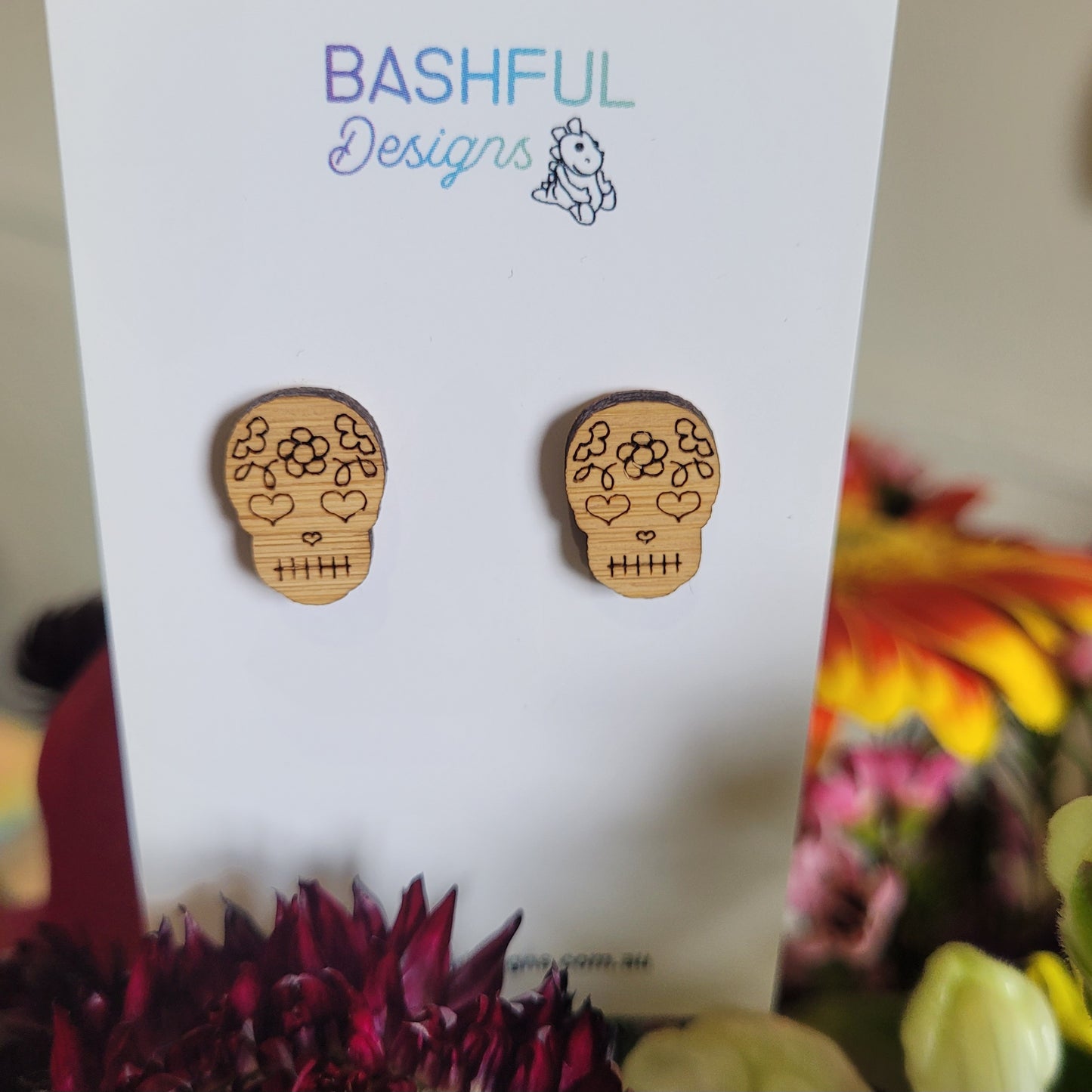 Day Of The Dead Skull Stud Earrings