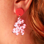 Take a Breath pink acrylic, balloon dog, lightweight earrings
