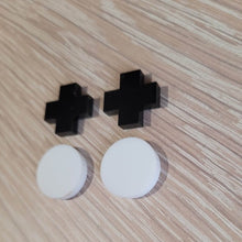 Load image into Gallery viewer, Black &amp; White Acrylic Stud Earring Duo