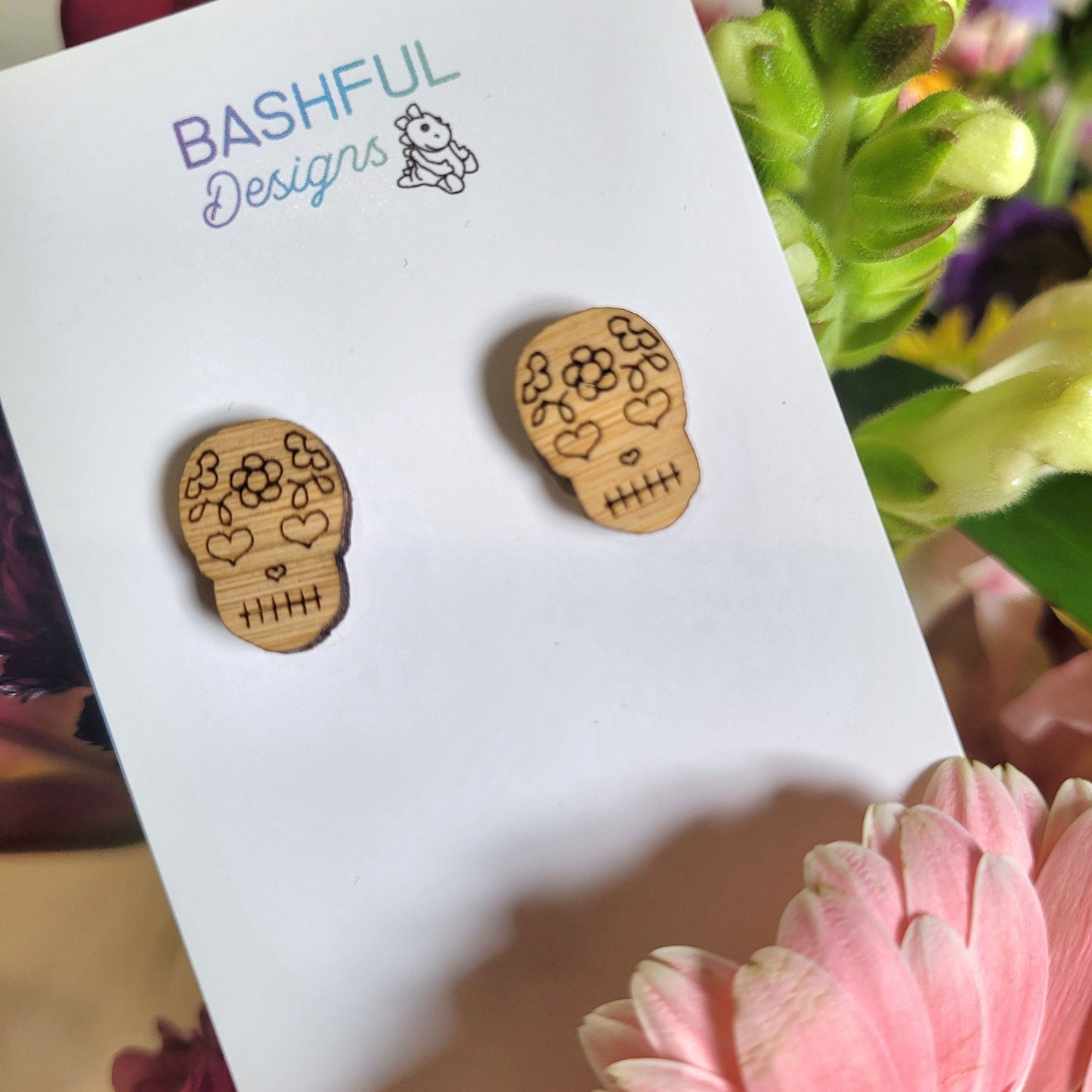 Day Of The Dead Skull Stud Earrings