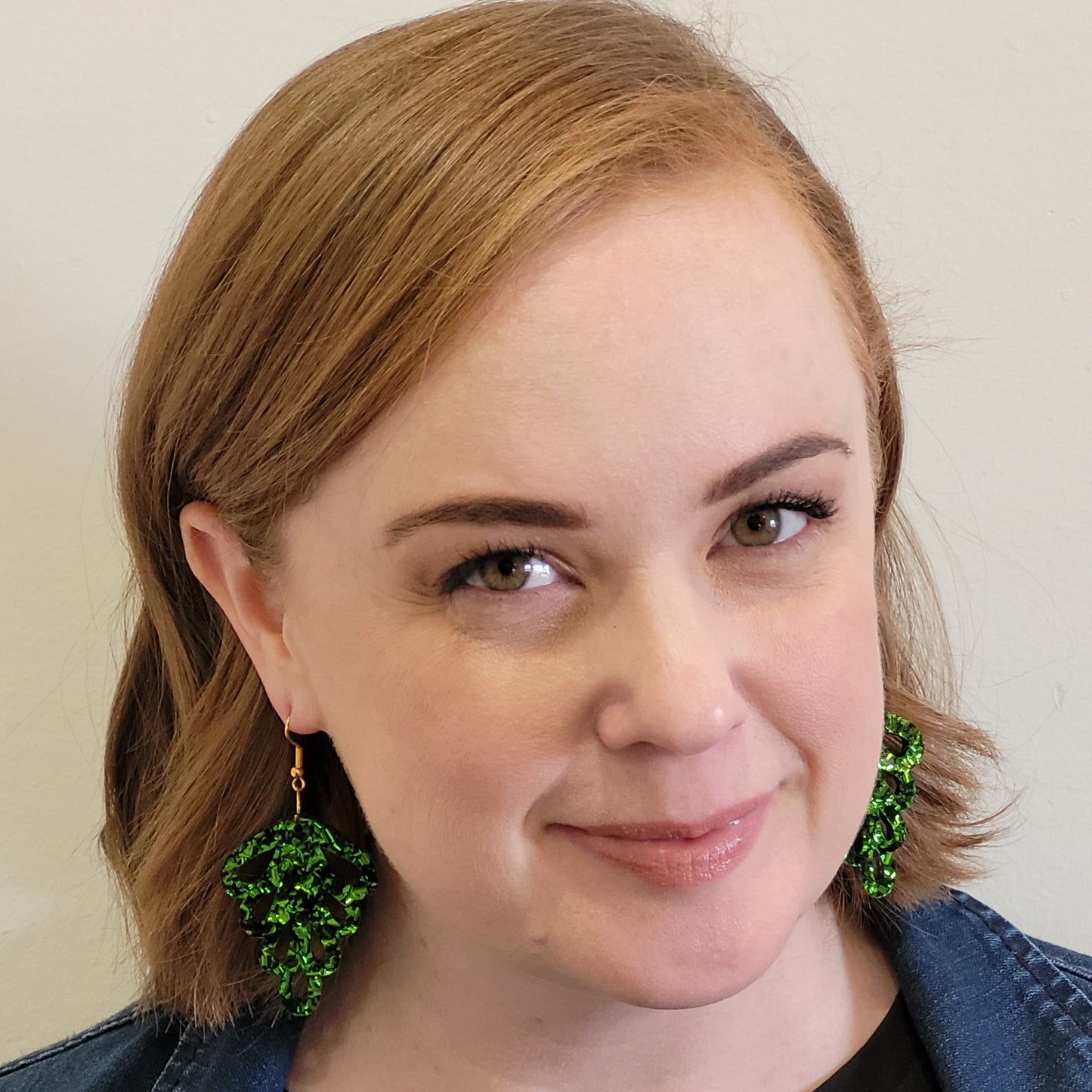 Green Leaf Vintage Style Earrings