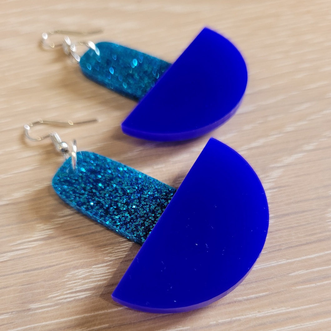 Blue Midcentury Modern Earrings