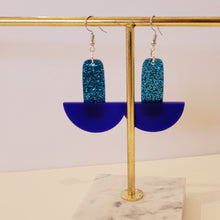 Load image into Gallery viewer, Blue Midcentury Modern Earrings