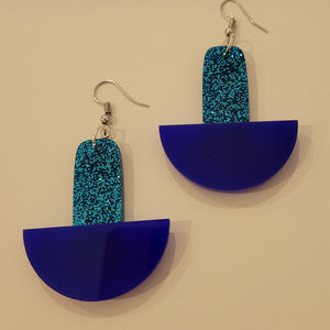 Blue Midcentury Modern Earrings