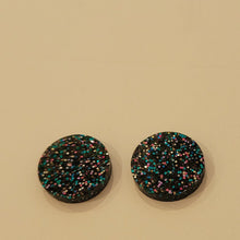 Load image into Gallery viewer, Rainbow Black Glitter Acrylic Stud Earrings