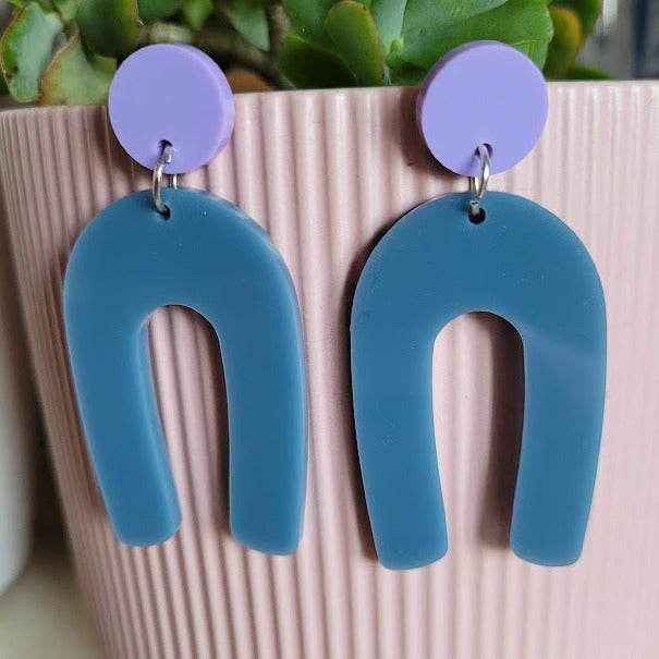 Blue Arch Earrings