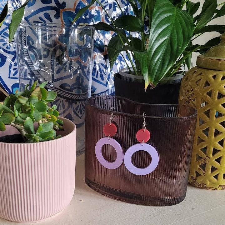 Lilac Circle Hoop Earrings