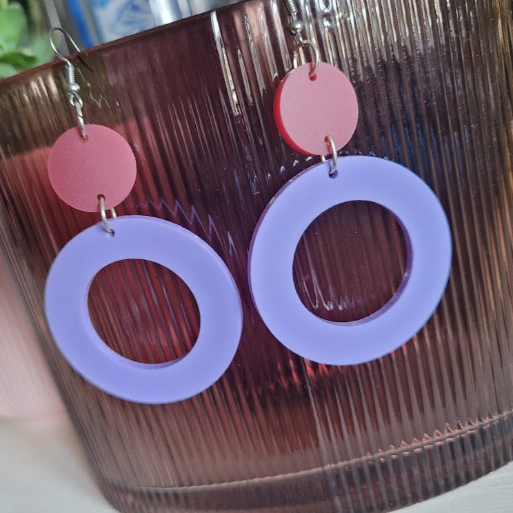 Lilac Circle Hoop Earrings