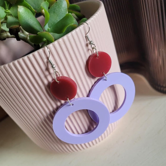 Lilac Circle Hoop Earrings