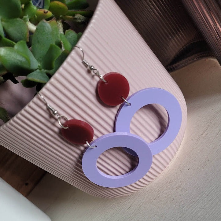 Lilac Circle Hoop Earrings