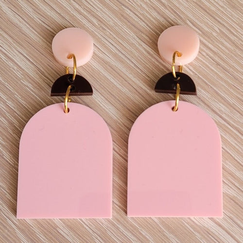 Pink Archway Dangle Earrings