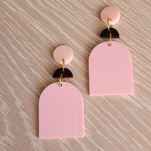 Load image into Gallery viewer, Pink Archway Dangle Earrings