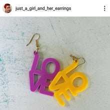 Load image into Gallery viewer, Love Earrings! Bright and Colourful 90s style!